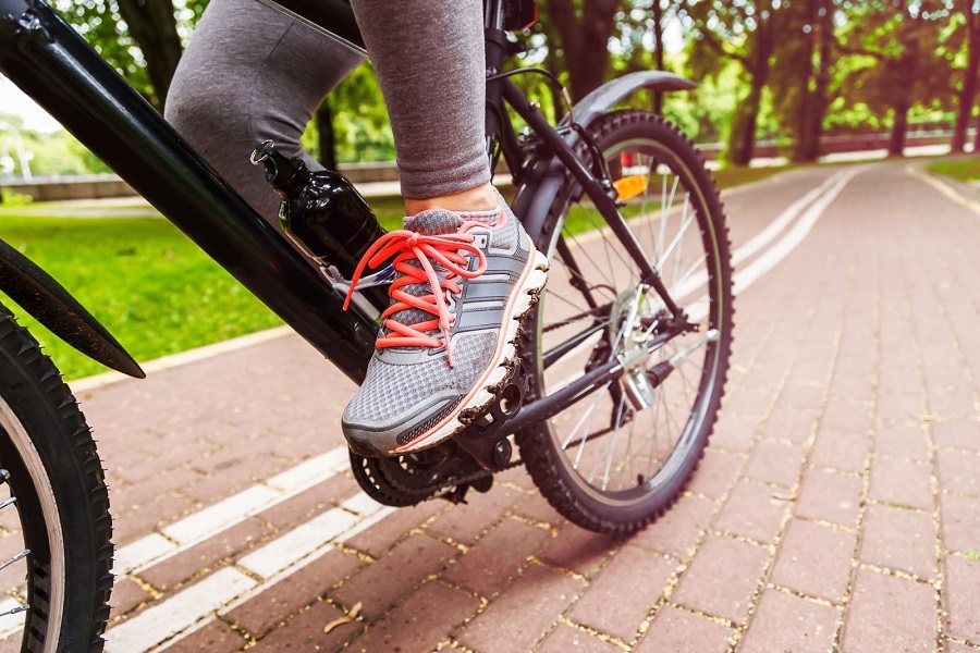 woman riding bicycle